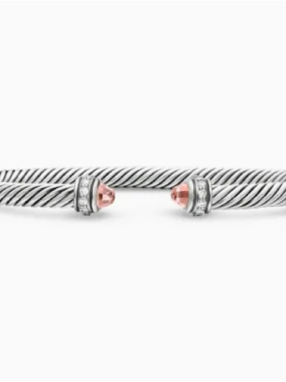 David Yurman silver cable morganite bracelet